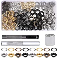 Kit Ojetes Metalicos 10mm FOGAWA 100pcs Ket Ojales Metalicos Inoxidable Herramienta de Ojetes para Lonas Cortinas Toldos…